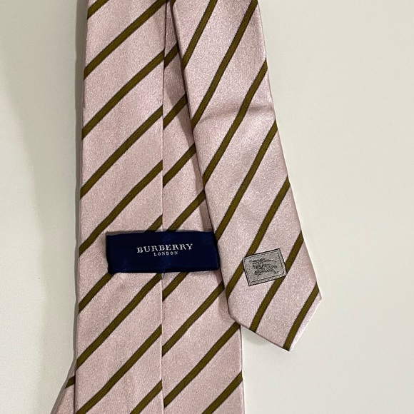 Burberry Tie Silk Pink Striped - Picture 2 of 5